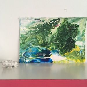 “Ocean Greens” Original acrylic painting wall art